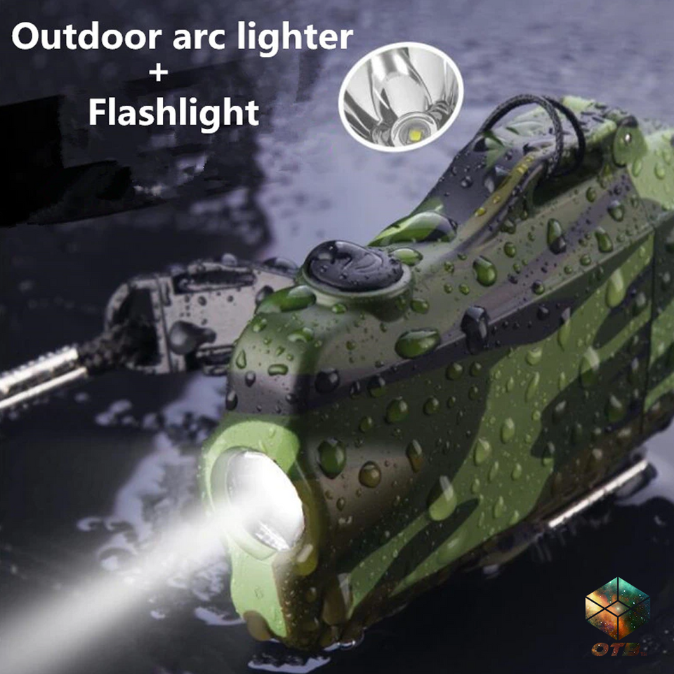 Dual Arc Lighter with Flashlight